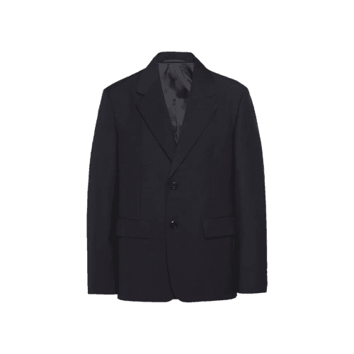 Single-breasted wool and mohair jacket
