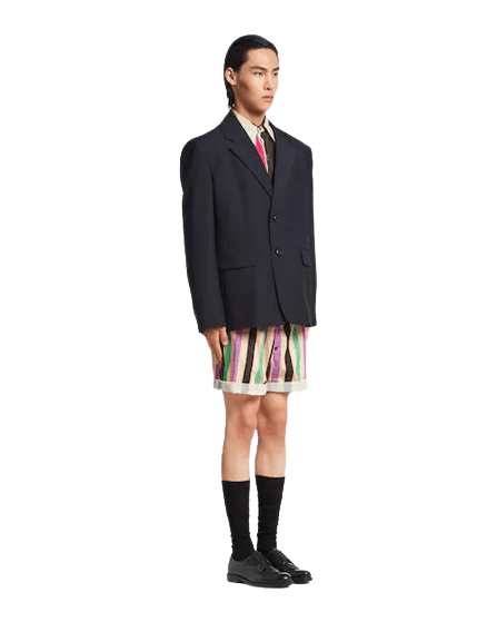 Single-breasted wool and mohair jacket
