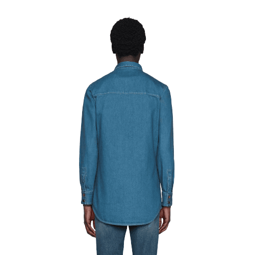 Stonewashed denim shirt with Web